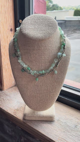Aventurine & Silver Filigree Necklace, Gemstone Necklace