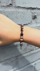 Unisex Elemental Elegance Gemstone Bracelets | Fluorite, Botswana Agate, Rhodonite
