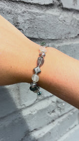 Unisex Elemental Elegance Gemstone Bracelets | Fluorite, Botswana Agate, Rhodonite