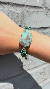 Ocean Jasper & Crazy Lace Agate Double Strand Bracelet, Gemstone Bracelet