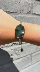 Tree Jasper & Crystal Bracelet, Gemstone Bracelet, Nature Inspired Jewelry