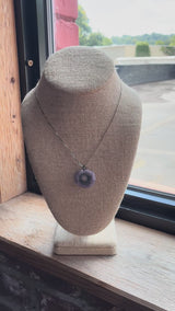 Amethyst Geode Slice Pendant Necklace - Sterling Silver