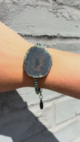 Rainbow Iridescent Crystal and Agate Bracelet | A Boho Chic Statement