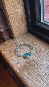 Elastic Turquoise Beach Resin Bracelet | Handmade, Unique, and Stylish