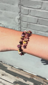 Jasper & Mookaite Jewelry Set, Wrap Bracelet, Geometric Earrings