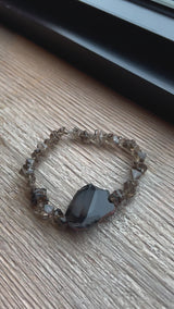 Smoky Quartz and Agate Stretch Bracelet | A Grounding and Protective Accessory