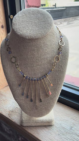 Gemstone and Crystal Bead Paddle Necklace