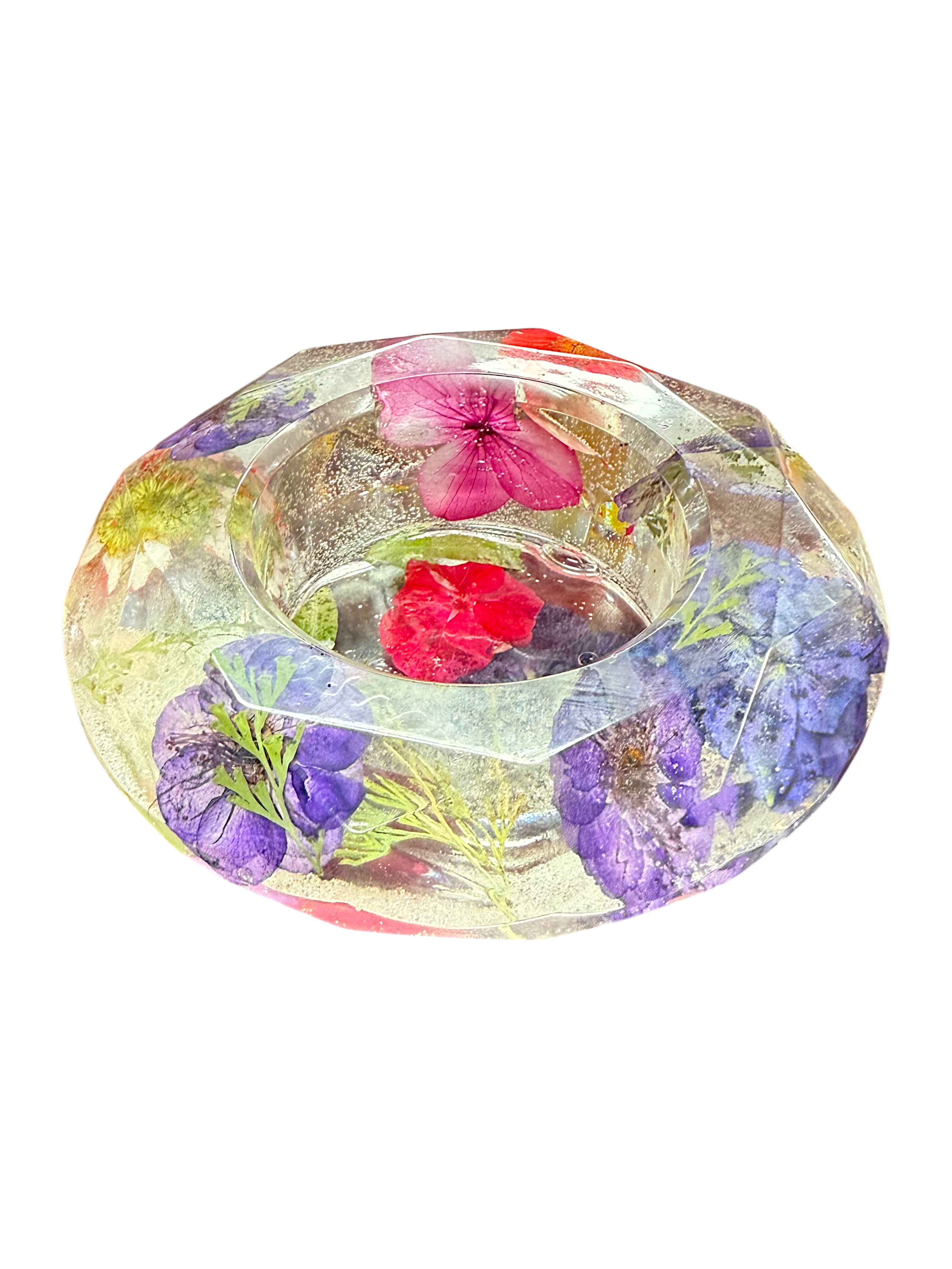 The Everlasting Meadow: Hand-Cast Real Flower Resin Bowls