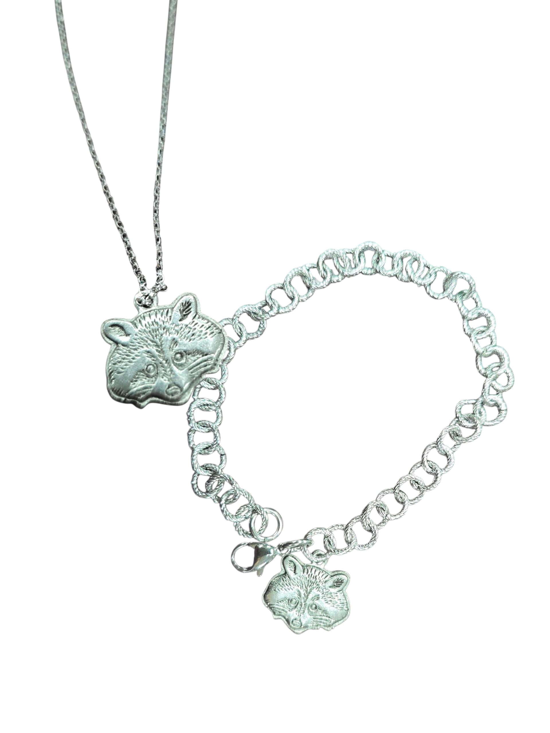 Michelle Marie's Racoon Silver Pewter Charm, Necklace, Bracelet and Earring Sets