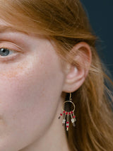 Gemstone Hoop Paddle Earring