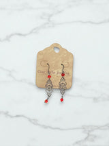 Silver Filigree Dangle Earrings | Gemstone & Crystal Earrings