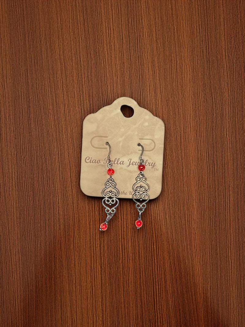 Silver Filigree Dangle Earrings | Gemstone & Crystal Earrings