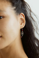 Silver Filigree Dangle Earrings | Gemstone & Crystal Earrings