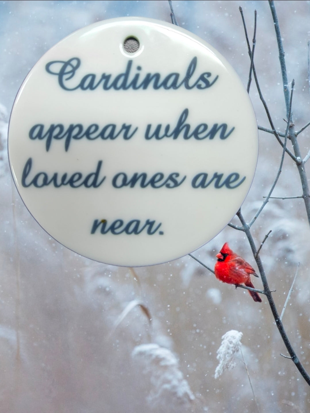 Memorial Cardinal Ceramic Ornament