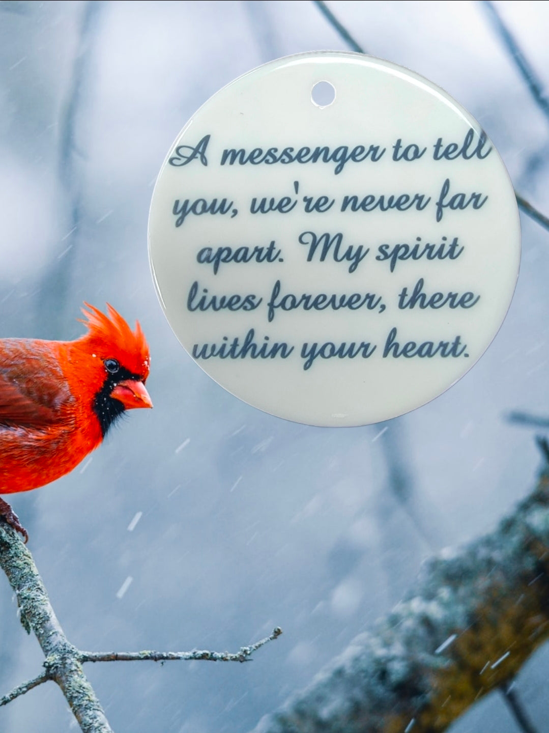 Memorial Cardinal Ceramic Ornament