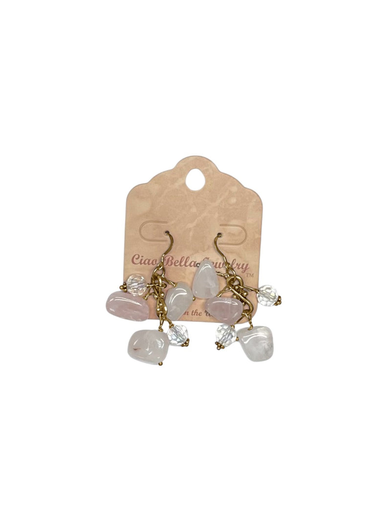Handmade Gemstone Cluster Earrings, Dangle Earrings, Unique Jewelry Gifts