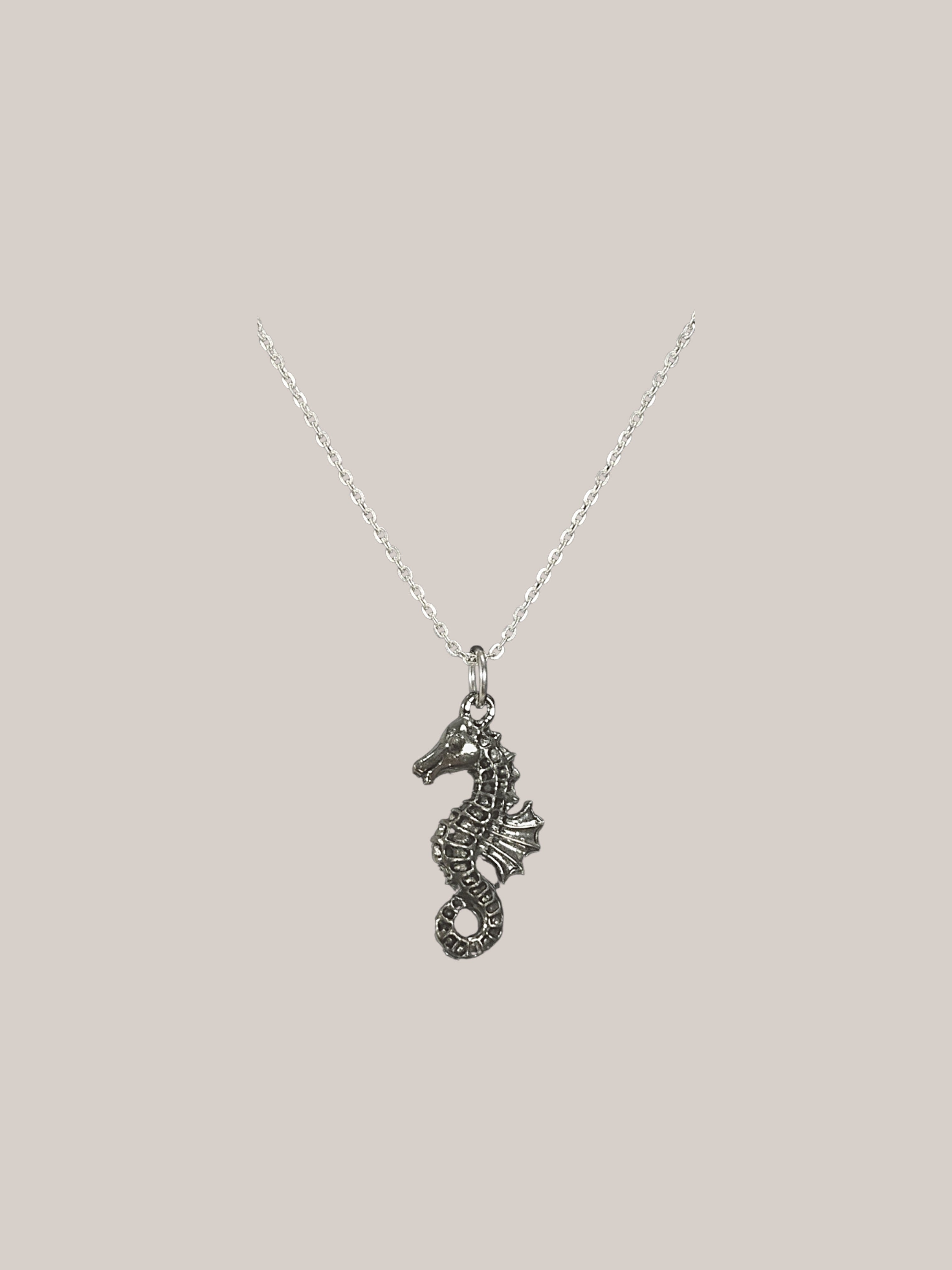 Silver Seahorse Pewter Charm Pendant | Travel Charm