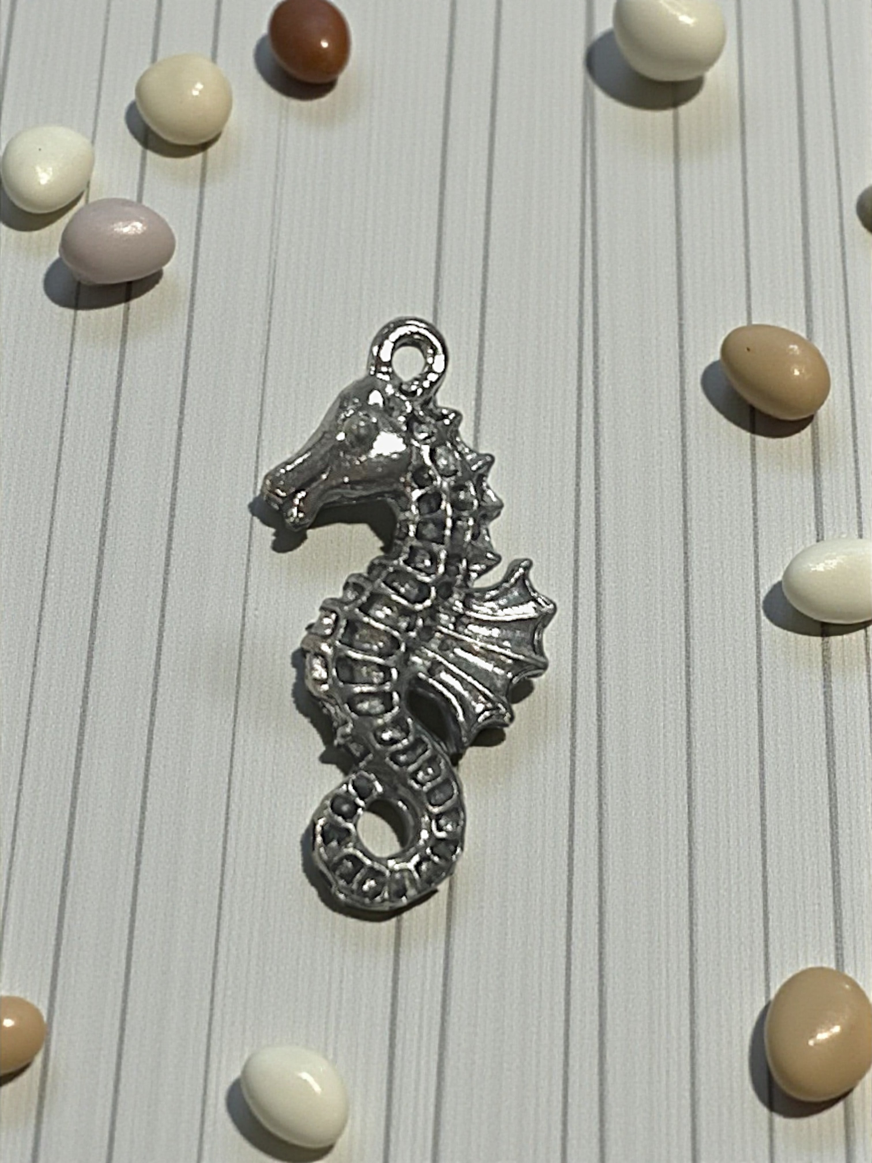 Silver Seahorse Pewter Charm Pendant | Travel Charm
