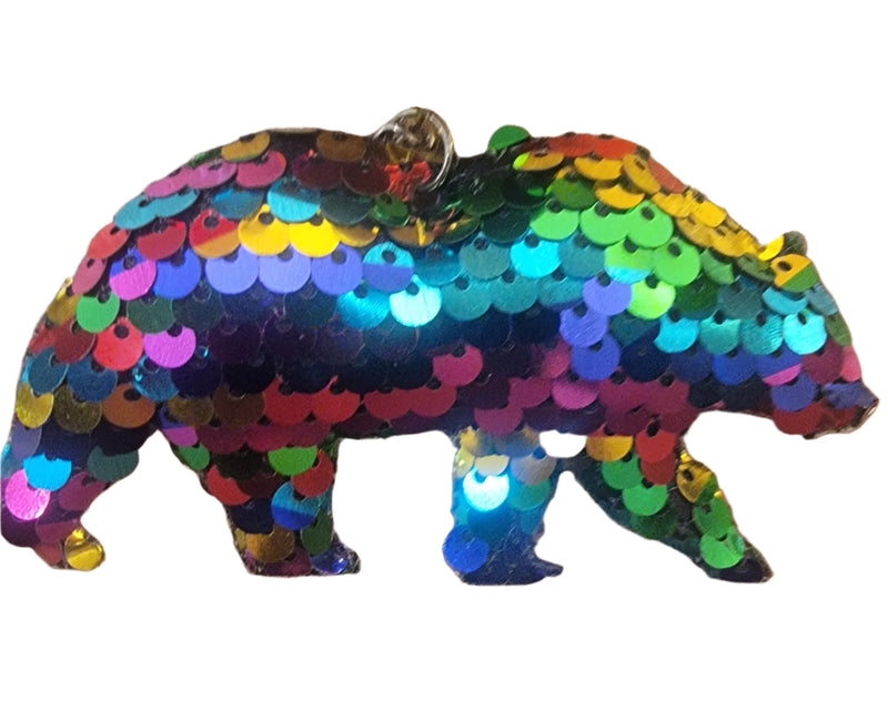 Color-Changing Sequin Bear Keychain - Cute and Fun Key Accessory