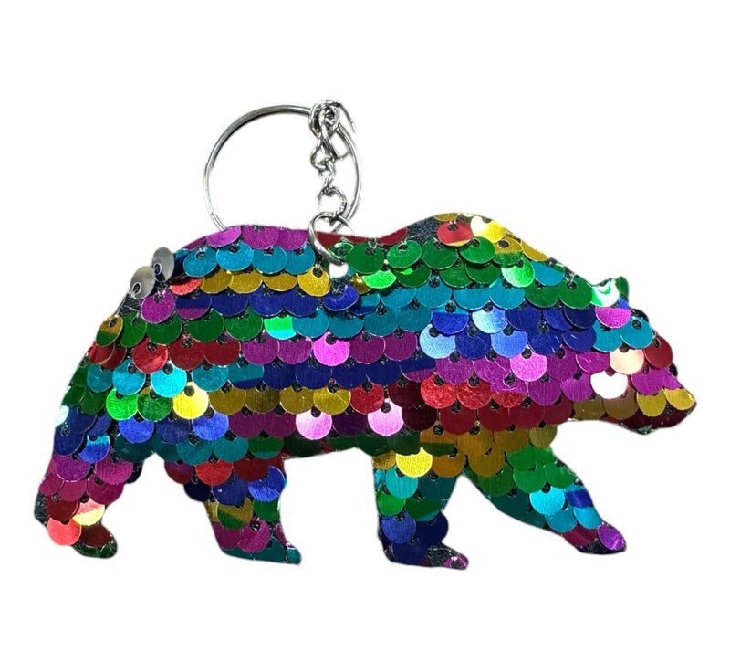 Color-Changing Sequin Bear Keychain - Cute and Fun Key Accessory