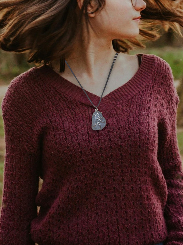 Silver Agate Druzy on Black Cord | A Sleek and Modern Piece