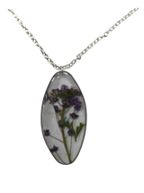 Unique Oval Floating Flower Necklace