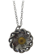 Intricate Pressed Flower Pendant Necklace