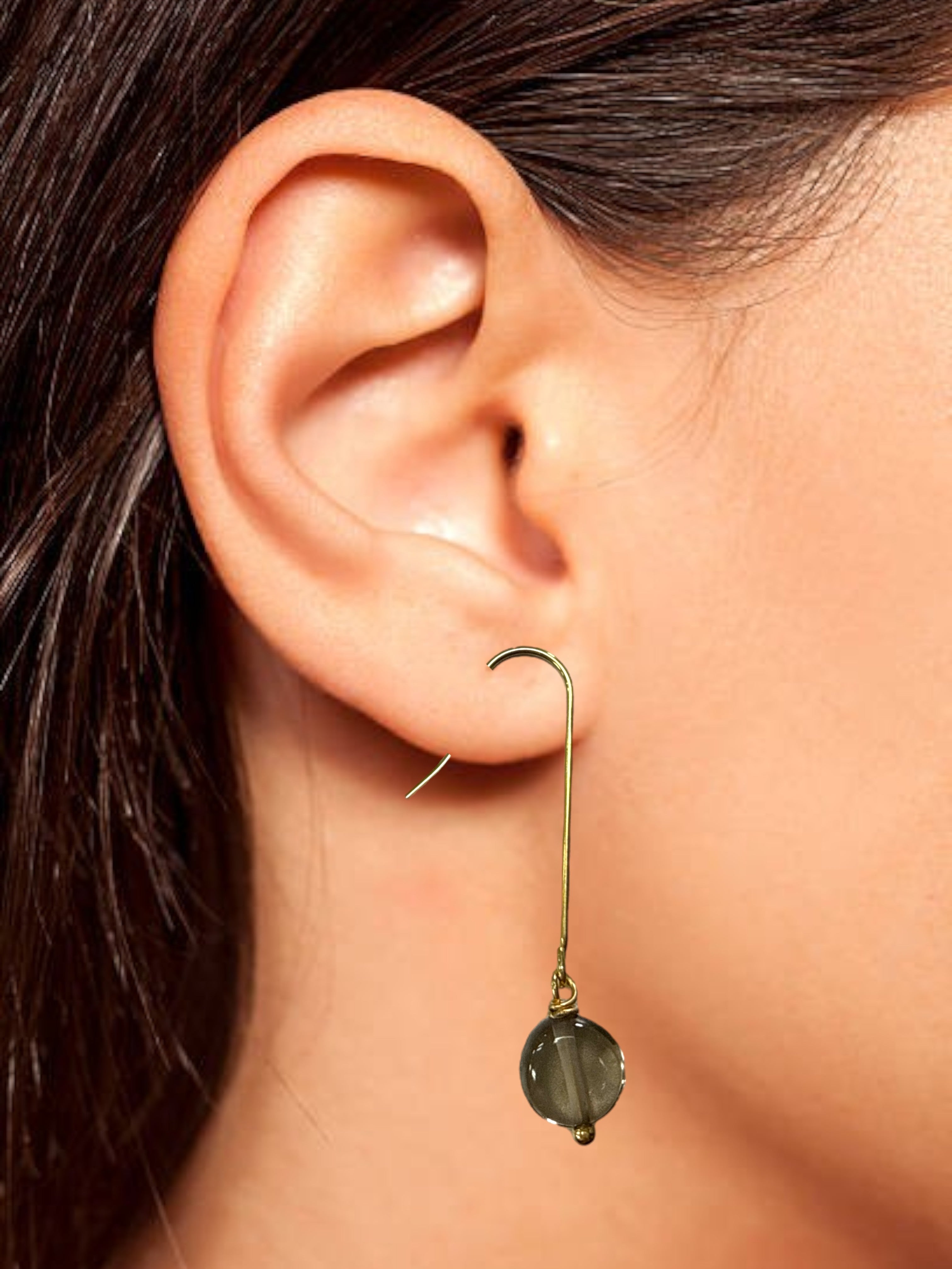 Delicate Crystal and Gemstone Drop Earrings on Gold-Plated Stainless Steel