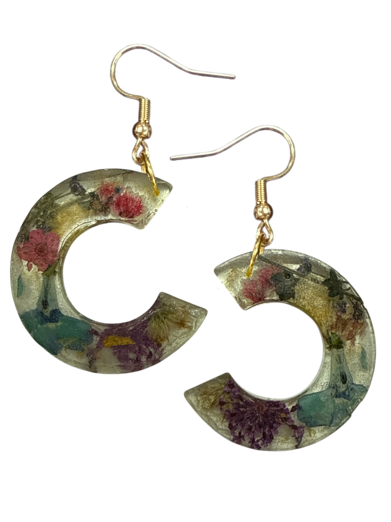 Ephemeral Bloom Drop Resin Earringss