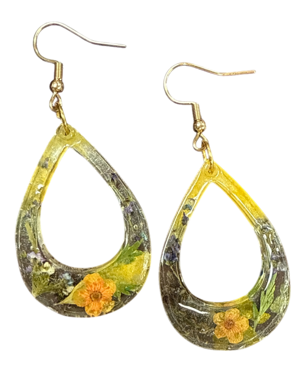 Ephemeral Bloom Drop Resin Earringss