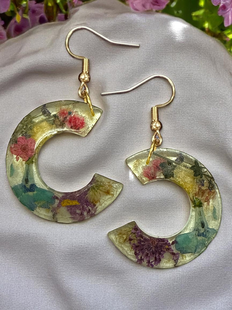 Ephemeral Bloom Drop Resin Earringss
