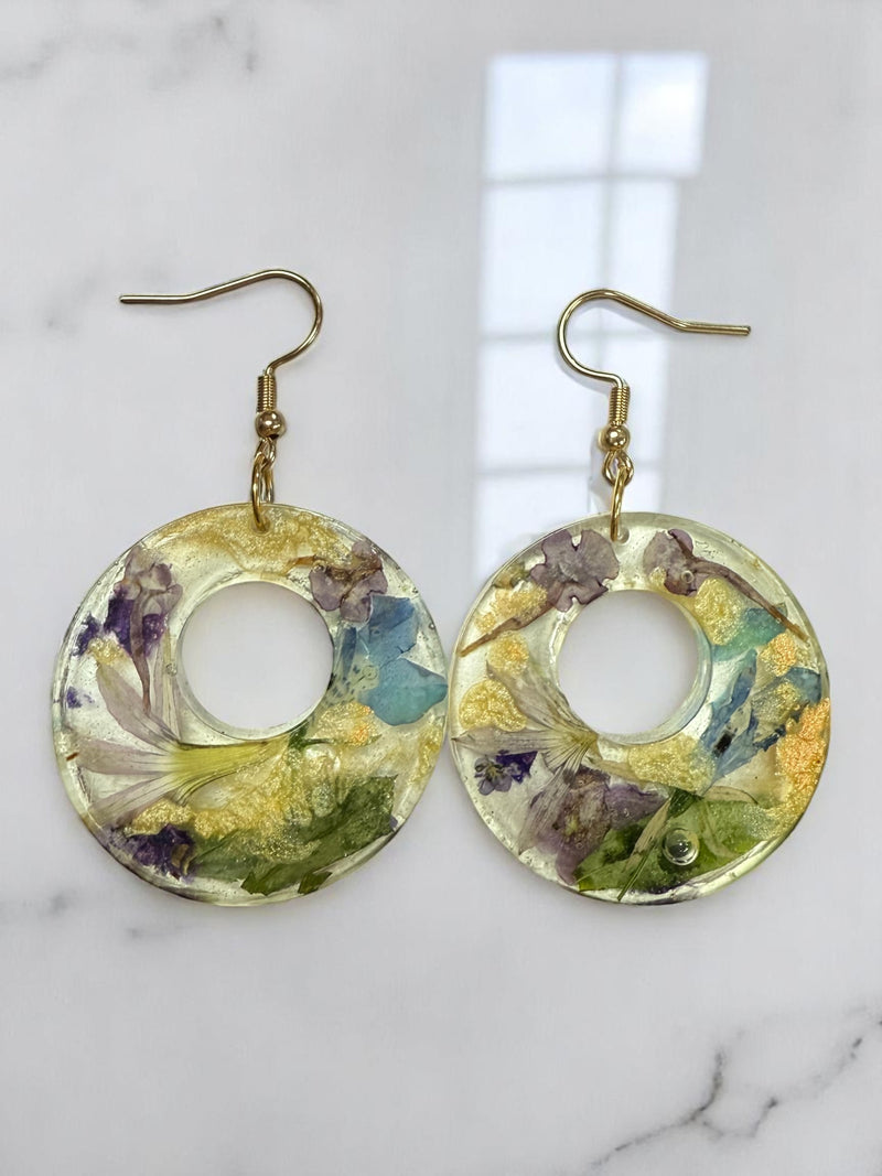 Ephemeral Bloom Drop Resin Earringss