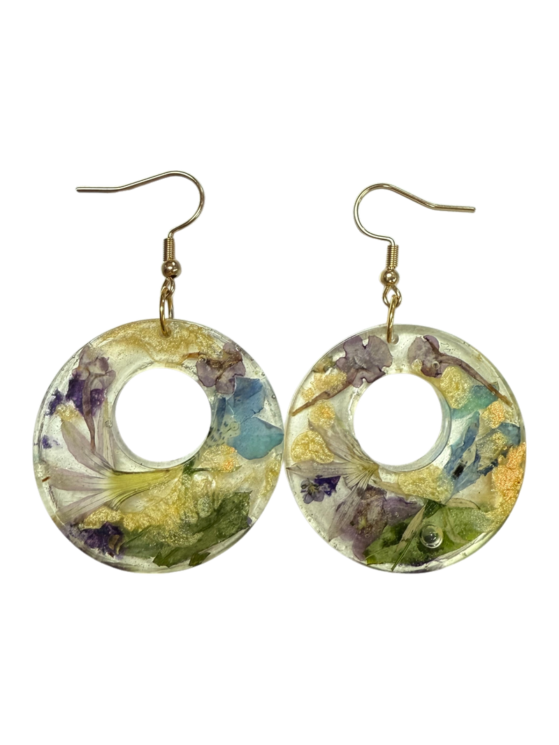 Ephemeral Bloom Drop Resin Earringss