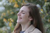 Gemstone Hoop Paddle Earring