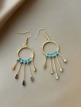 Gemstone Hoop Paddle Earring
