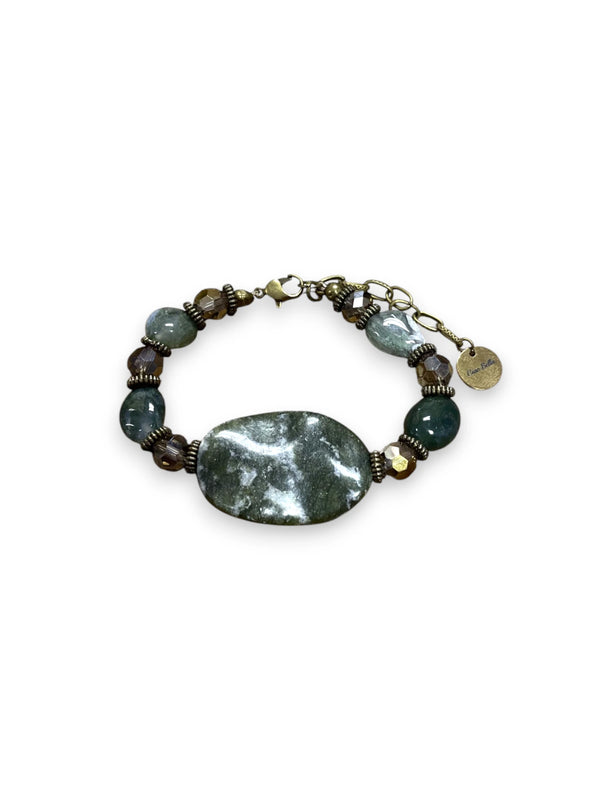 Tree Jasper Bracelet, Gemstone Bracelet, Earthy Stone Jewelry