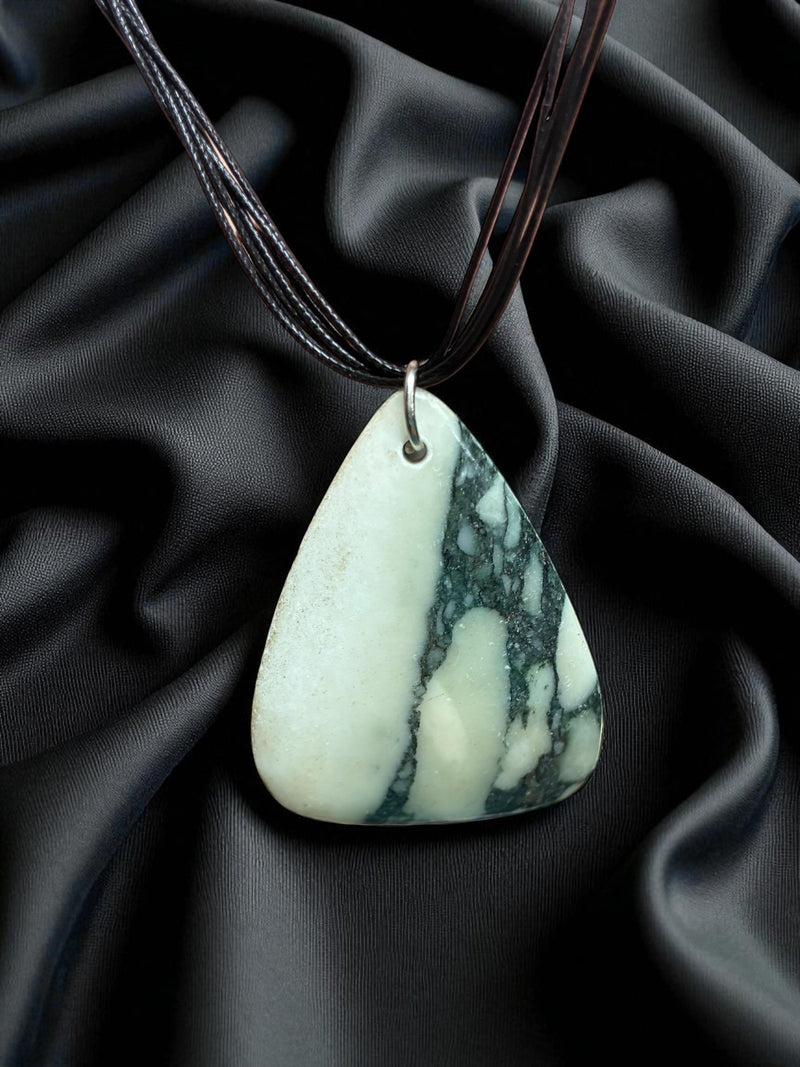 Striking Mexican Jasper Triangle Pendant | Earthy Elegance & Grounding Energy