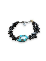 Turquoise & Hematite Bracelet, Gemstone Bracelet, Natural Stone Jewelry