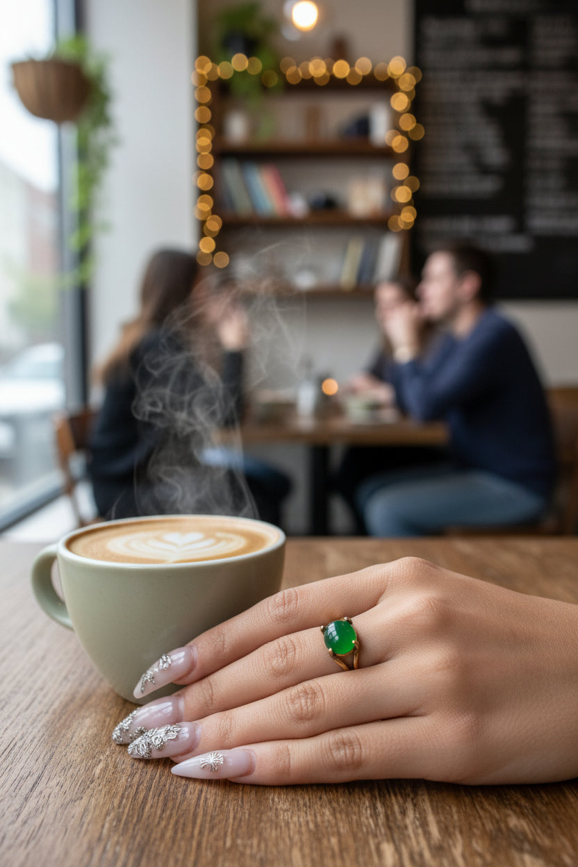 The Verdant Majesty: One-of-a-Kind Green Jade Statement Ring