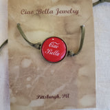 Italian Ciao Bella (Hello Beautiful) Suede Charm Bracelet