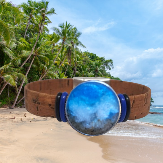 Beach Sand and Ocean Wave Unisex Cork Bracelets