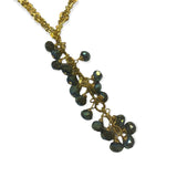 Long Gold Crystal Cluster Necklace