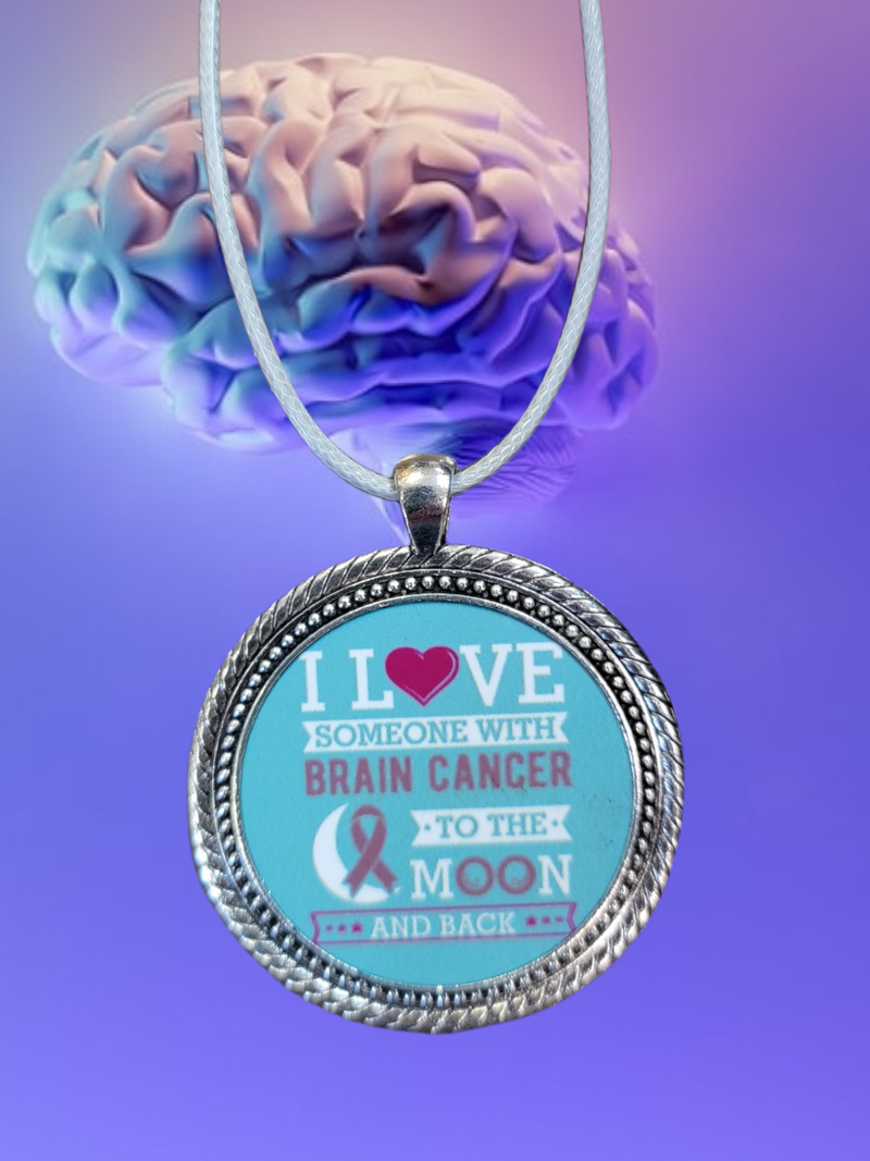 Brain Cancer Awareness Pendant Necklace - Go Gray Charity Necklace