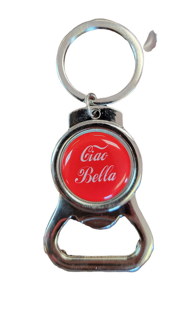 Ciao Bella Bottle Opener Keychain: Pop Tops in Style (Red or Black)
