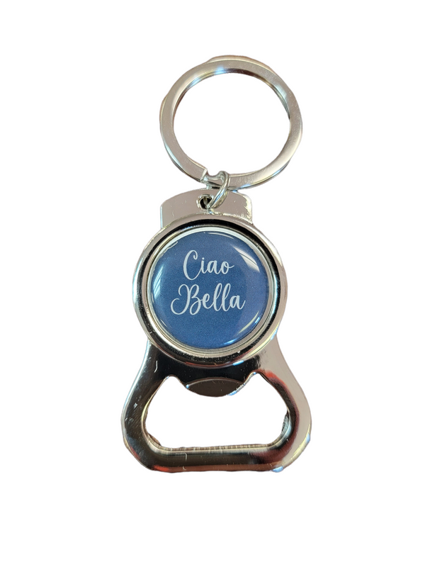 Ciao Bella Bottle Opener Keychain: Pop Tops in Style (Red or Black)