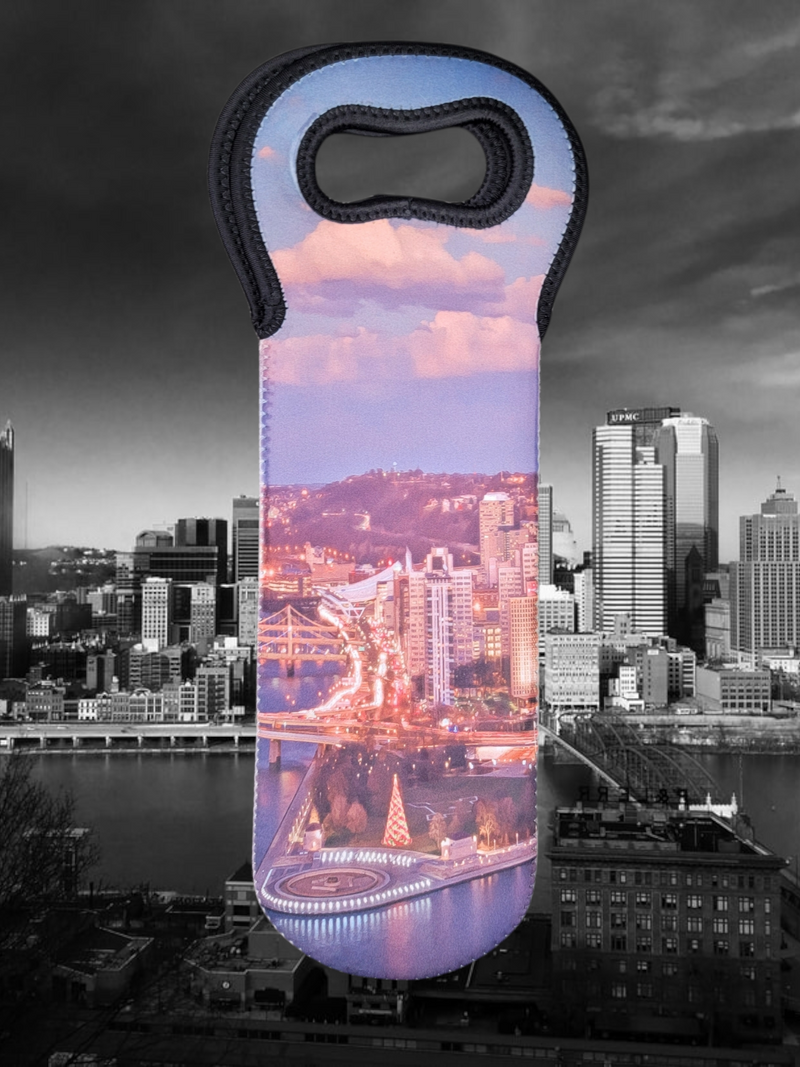 Pittsburgh City Scene Wine Carrier Gift Bag