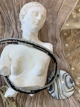 Murano Glass Pendant Necklace Black and White Italian Covelli Pendant