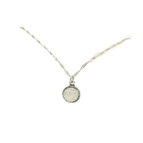 White and Silver Sparkling Pendant Necklace