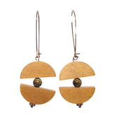 Bold and Colorful: Geometric Half-Circle Bead Earrings