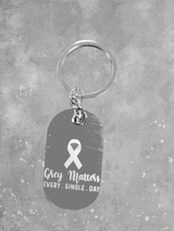 Brain Cancer Awareness Keyrings - Go Gray Charity Keychain